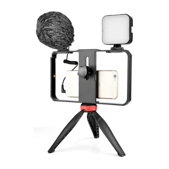 YELANGU Smartphone Video Rig Aluminum Filmmaking Recording Vlogging Rig Case,Cell Phone Movies Mount Stabilizer for Mobile Phone