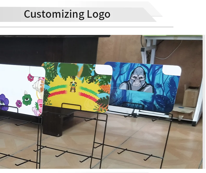 2 Tier 6 Peg Key Chain Jewelry Counter Table Top Metal Cards Display