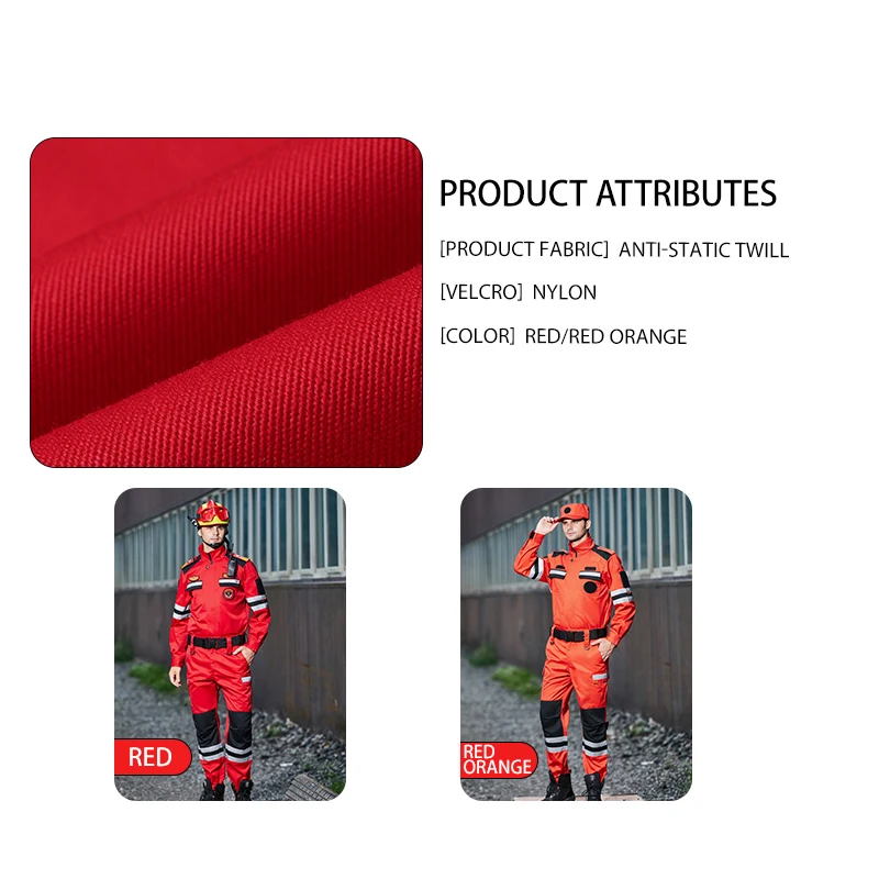 Factory Direct Sales Customizable High Vis Coverall Red Safety Dress Coverall Outdoors Rescue Coveralls
