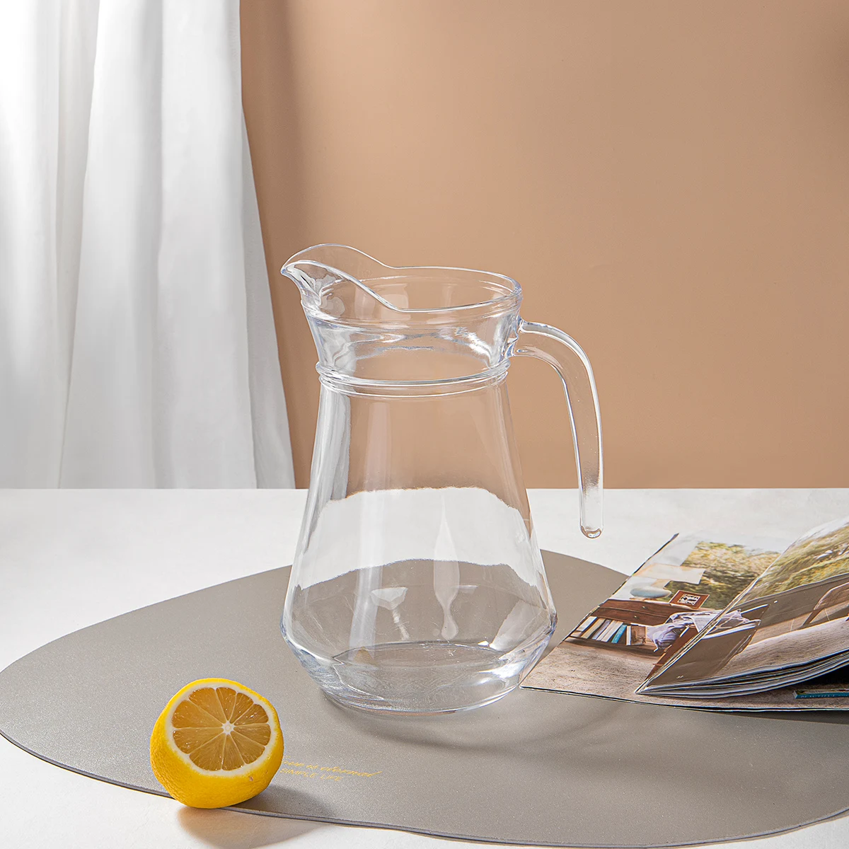 JINGHUANG GLASSWARE Clear/ Ion Plating Jug Sets Cups  7Pcs Drinking Glass Sets Tea Cup Set Crystal Glass Water Bottle