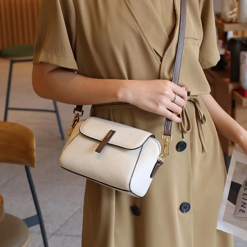 This Year'S Popular Genuine Leather Women'S Flap Polyester Shell-shaped Shoulder Crossbody Bag 2025 New Trendy Hot Selling