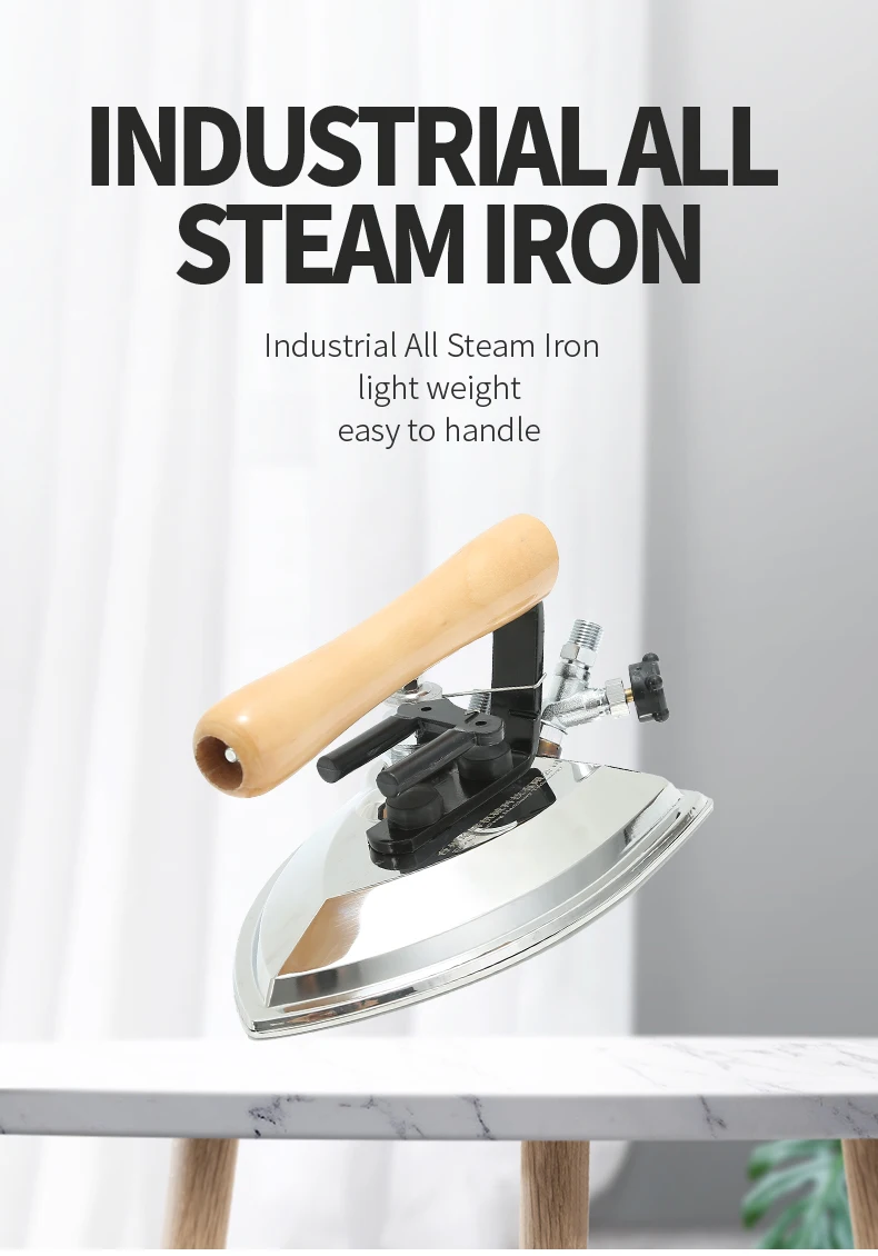 2023 New Garment Industrial Steam Press Iron With Boiler Buy Silver