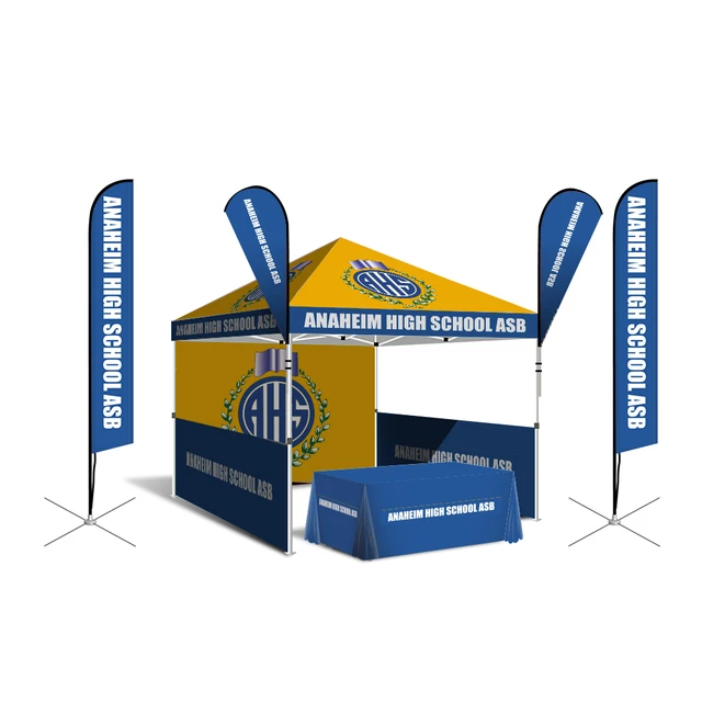 GlobalTent Custom Logo 10x10  10x15 10x20 EZ Up RPET Canopy Trade Show Tent