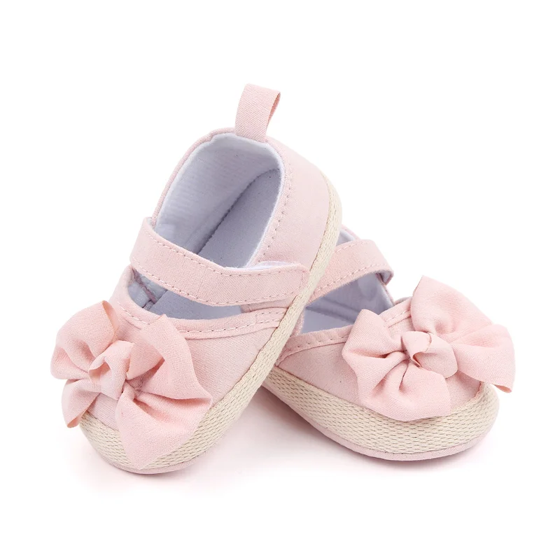 Wholesale Beautiful Bow Design Soft Sole Newborn Infant Baby Girl Shoes factory