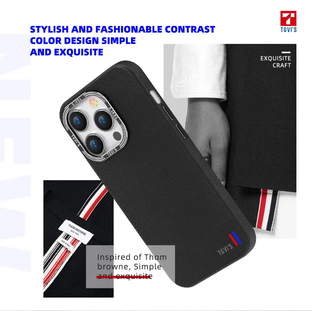 Tgvis Customized Luxury Genuine Leather Phone Case High Quality Pure