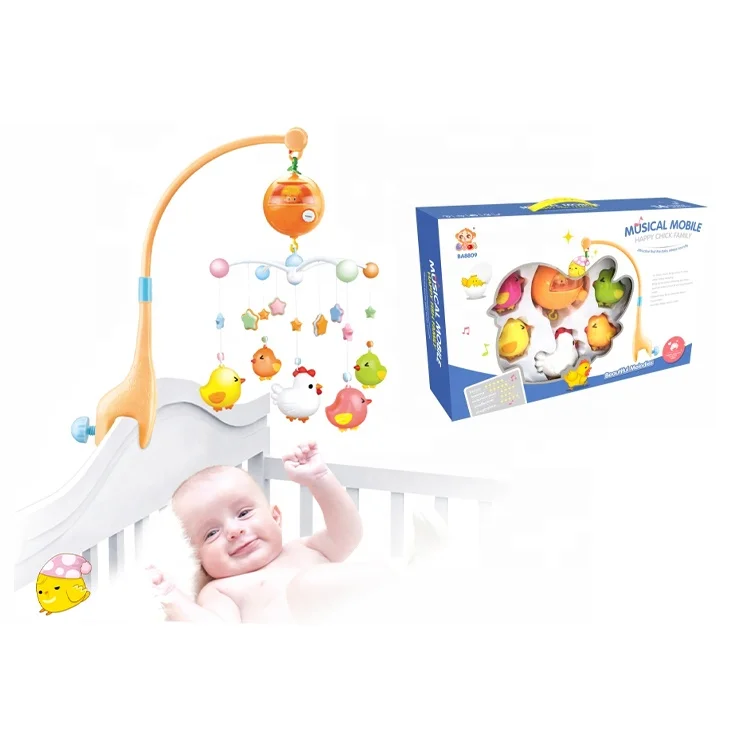 Детская музыкальная подвесная погремушка с колокольчиком для кровати, расслабляющая вращающаяся подвесная игрушка, 8809