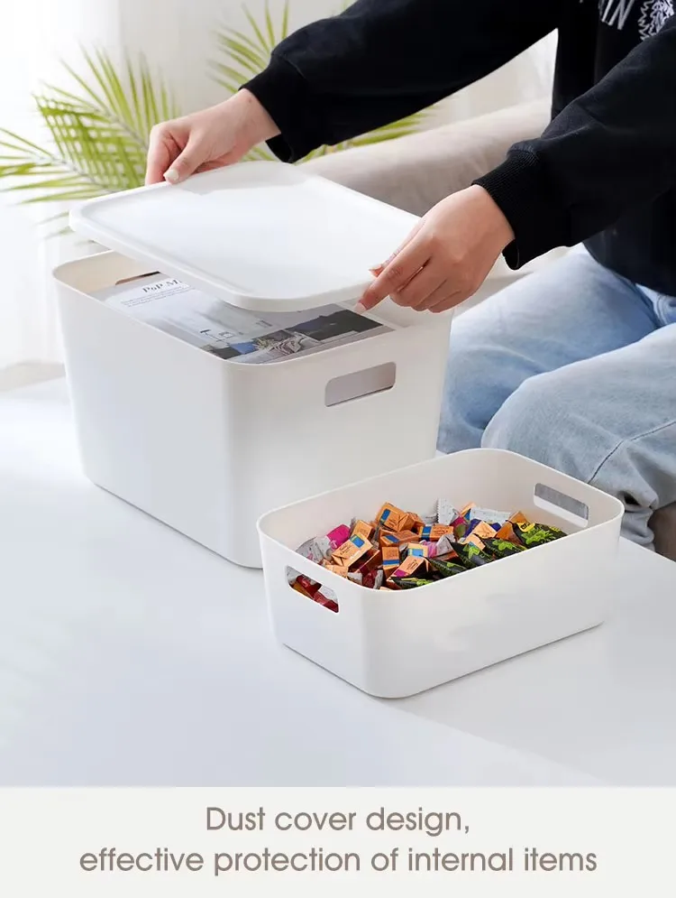 Stock Available Desktop Portable Kitchen Bathroom Plastic Handles Stackable Storage Organizer Containers factory