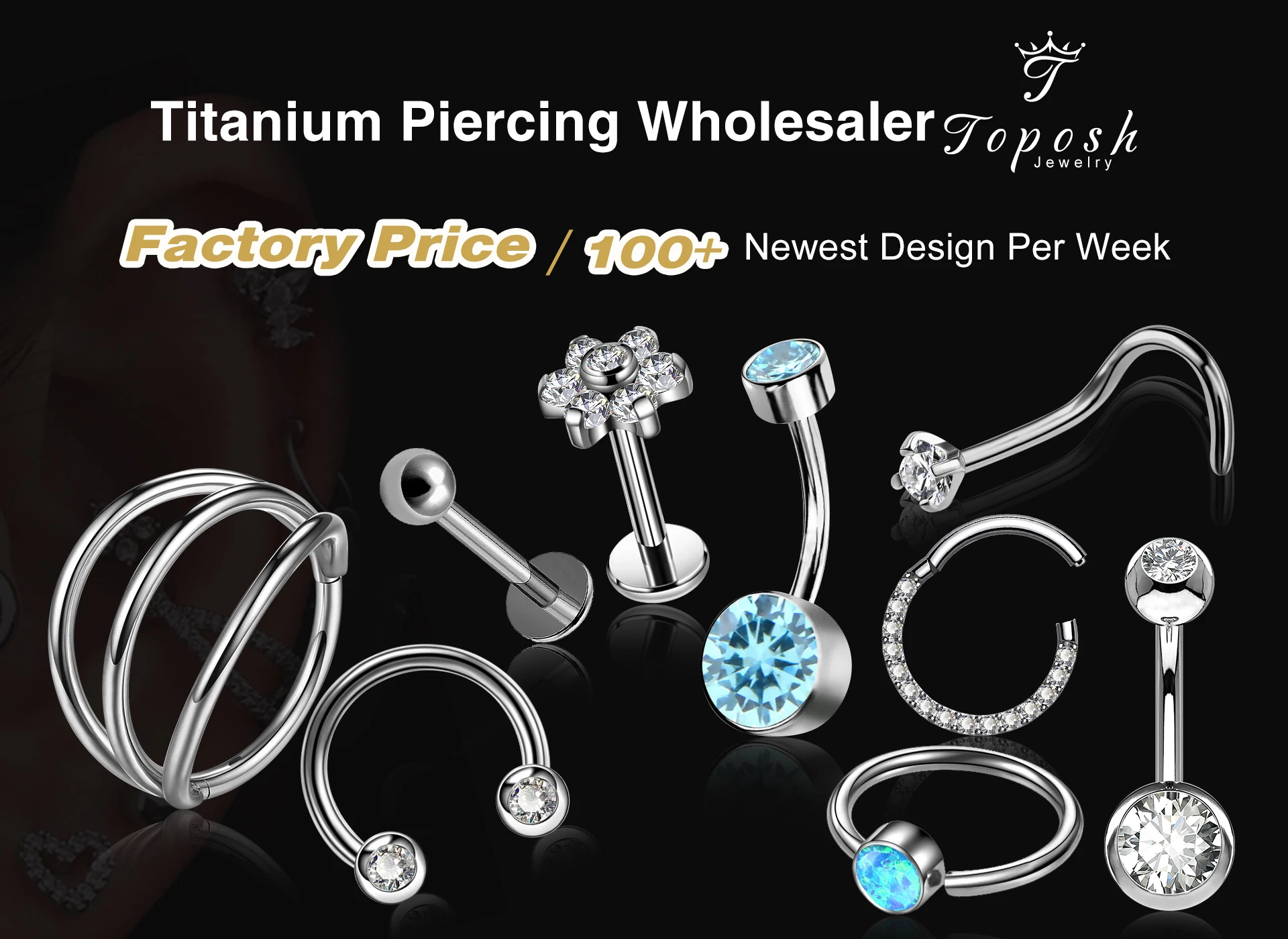 G23 Sterile Medical Grade Astm F136 Belly Button Labret Navel Titanium