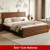 Letto, Marrone Noce + Materasso 5 cm