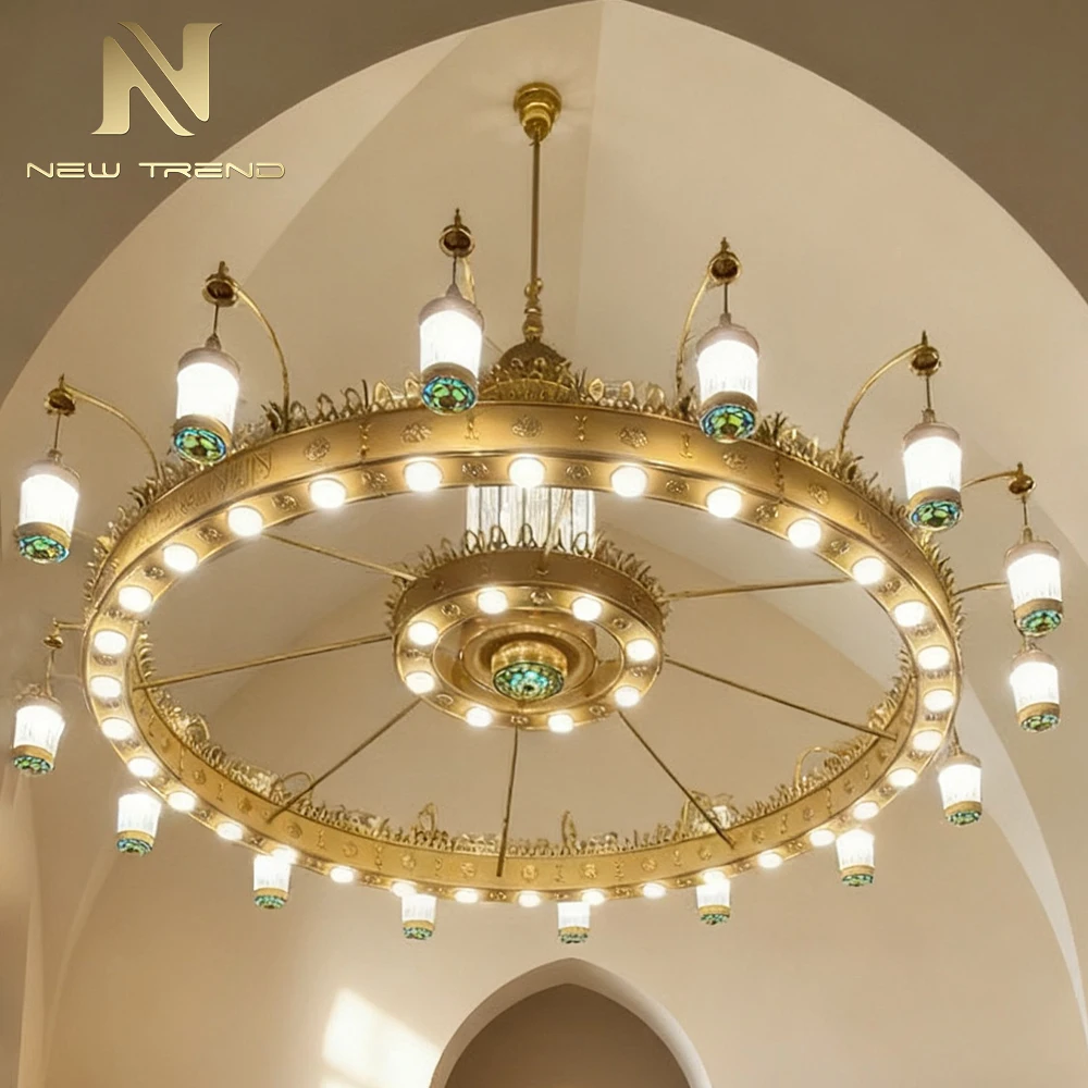 cpl-005 Grand Islamic Mosque Chandelier – Oversized Custom LED Lighting for Masjid Prayer Hall