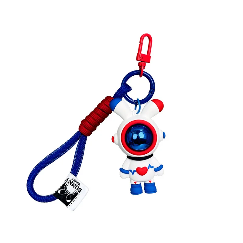 Wholesale 3D Cartoon Keyring Key Holder Bag Pendant Couple Keychain Cartoon  Anime Astronaut Bunny Rabbit Keychain for Gifts