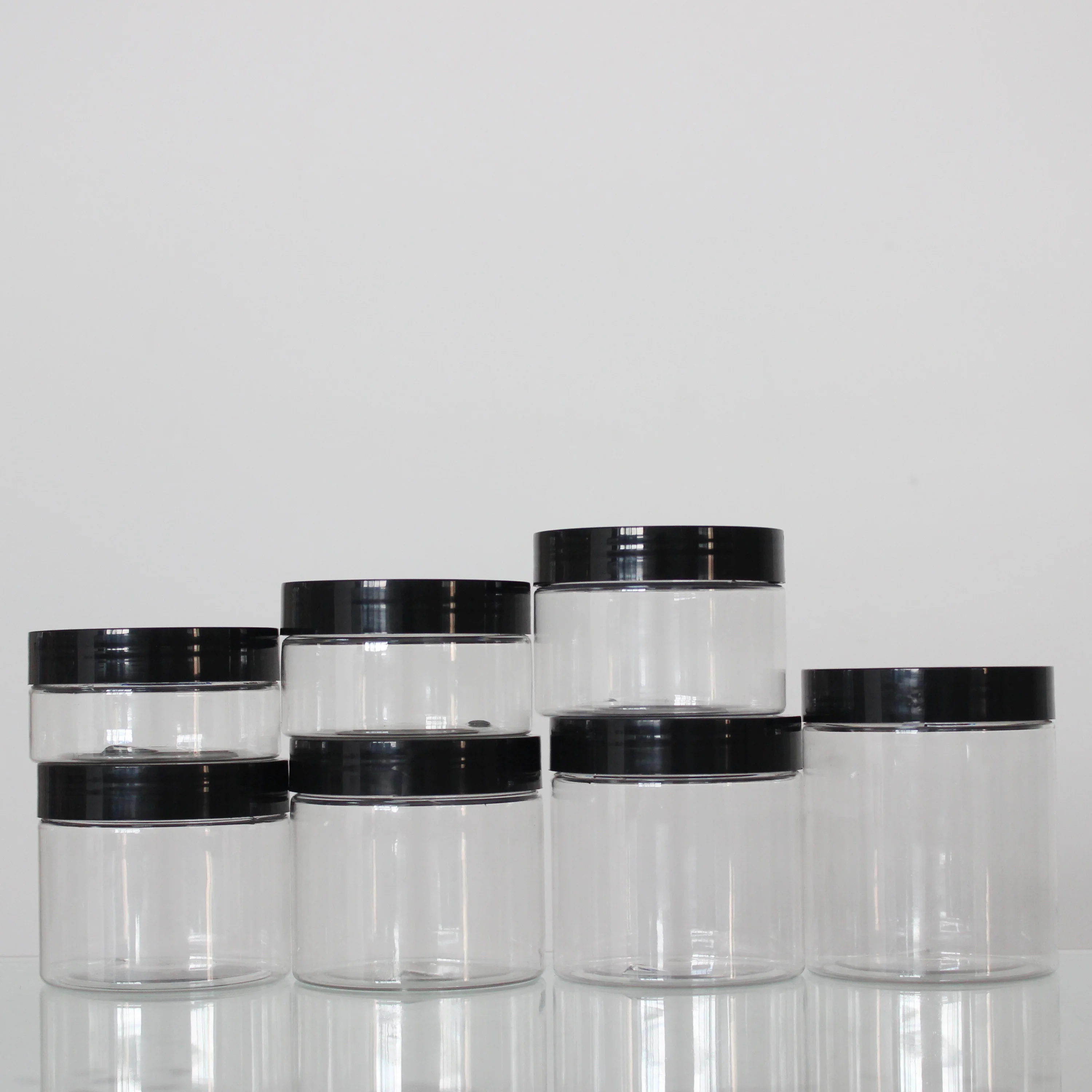 Glass Jar w/ Black Screw Top Lid - 10oz