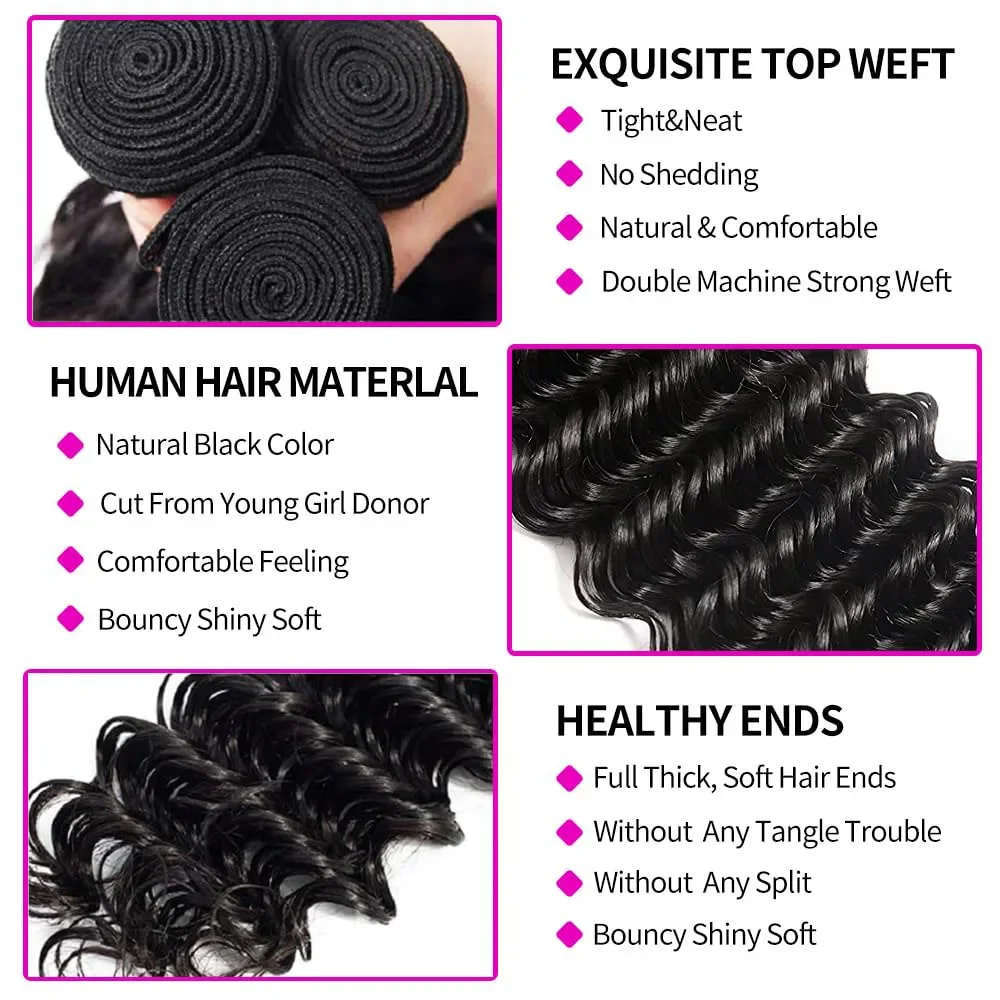 Extensions de cheveux humains brésiliens bouclés Tomiyaa Loose Deep Wave 30 32 pouces_voghion.com