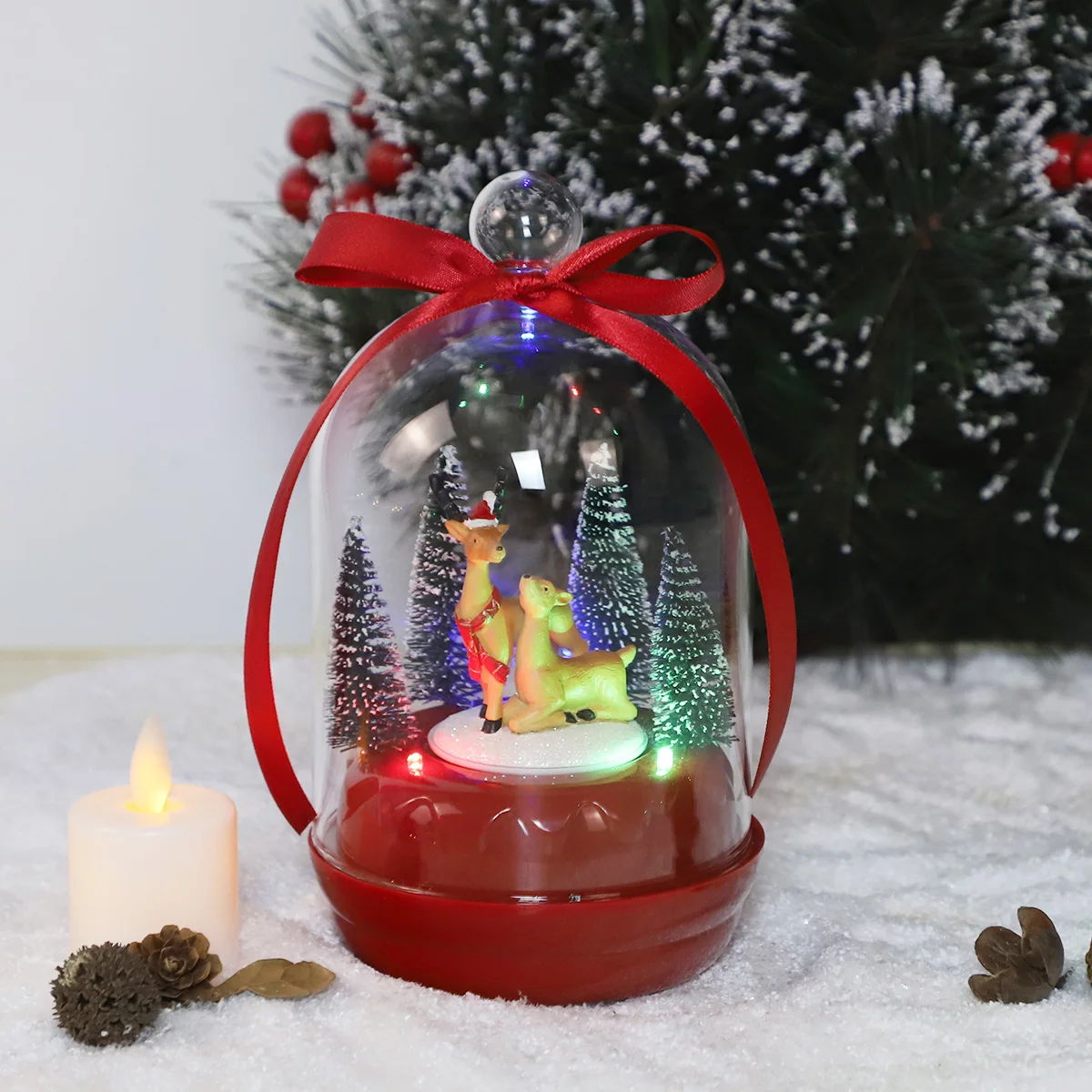 Natural Handmade Clear Glass Blown Baubles International Christmas Scene Music Spun Dome Ornaments Presents Crafts Suppliers