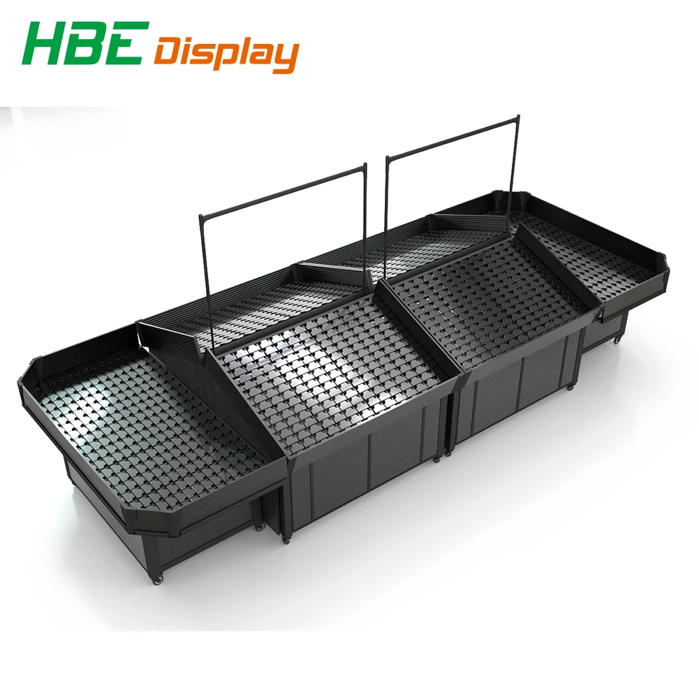 Plastic  Slope Sizes Customized Vegetable and Fruit Display Rack