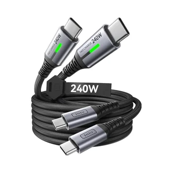INIU 240W USB C Charger Cable PD Type C Charge Cable Super Fast Charging [2-Pack 2m] Compatible iPhone 16 15 MacBook iPad Pro
