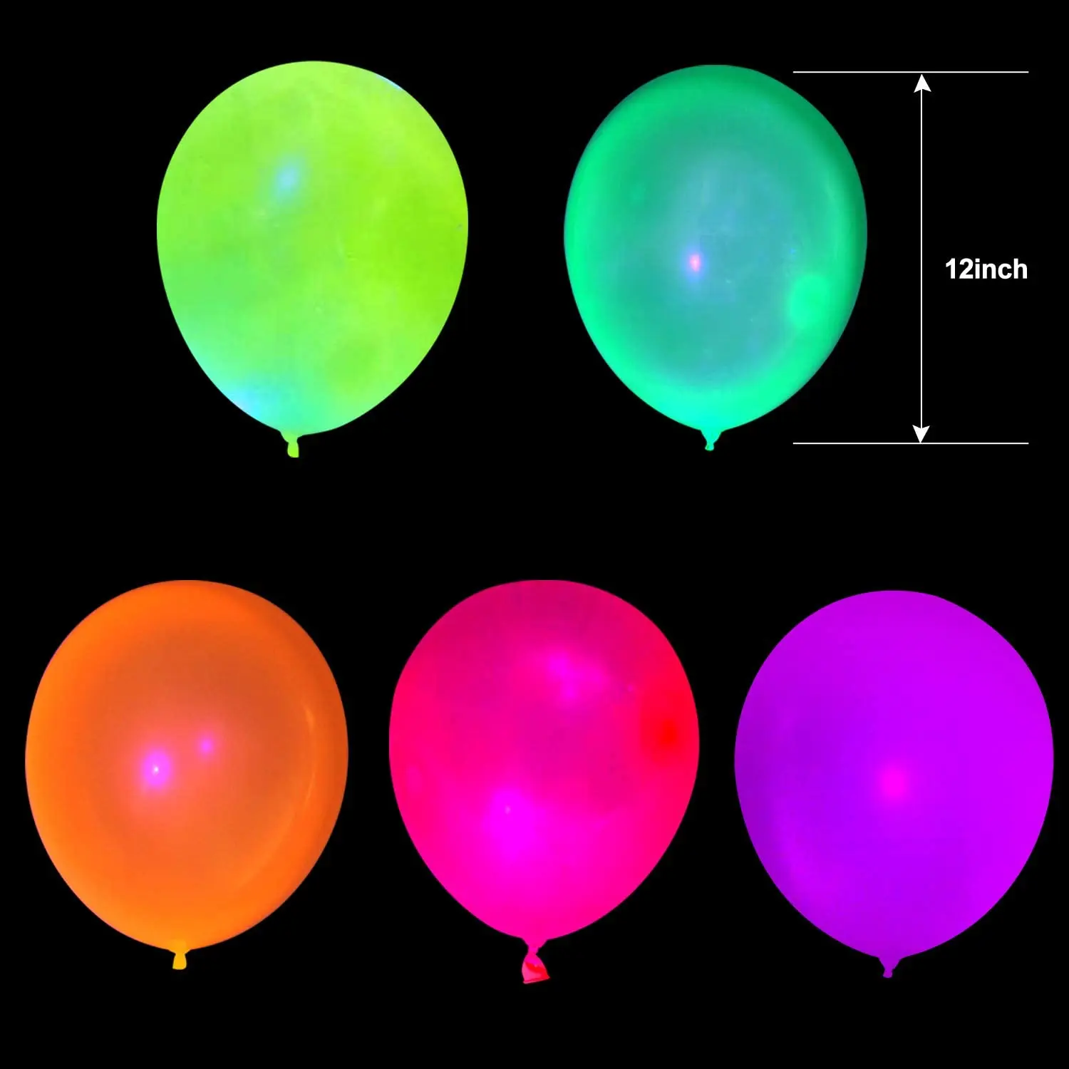 Glow in the Dark Neon Party Balloons for UV Blacklight Events