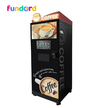 Fundord Coffee Vending Machine with Hot Drink Steel Metal Coin Credit Card QR Code Payment