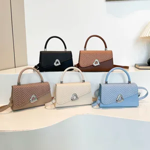 Fashion Solid Color Splicing 2026 New Simple Casual Large Capacity Single Shoulder Crossbody Carrying Small square Bag