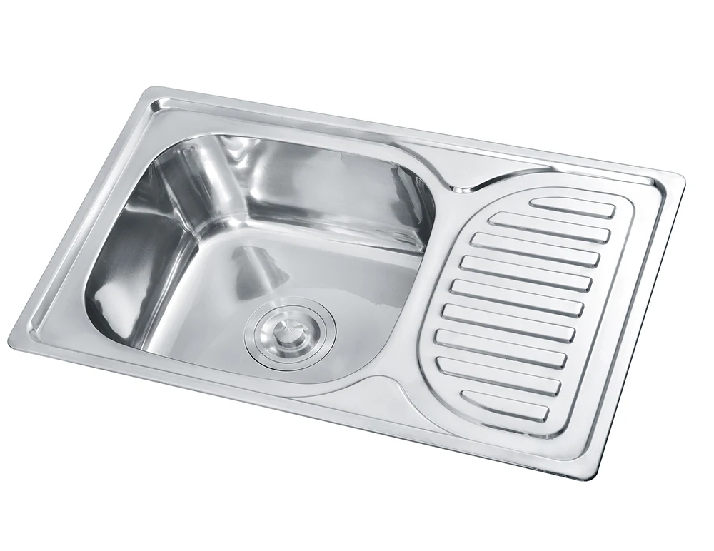 Nice Design Kitchen Above Counter Deep Drawn Press Big Single Bowl Sinks Stainless Steel Kitchen Sink