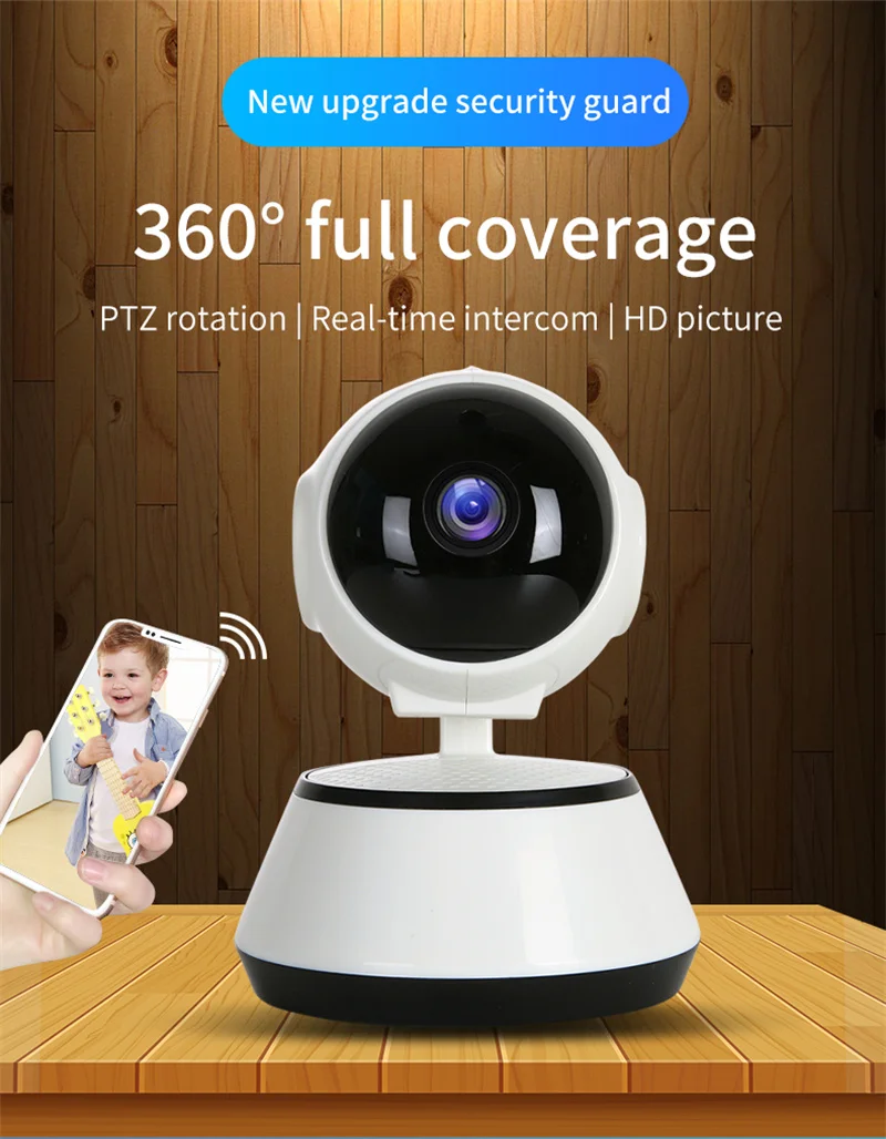 Practical V380 CCTV Camera Wireless 2 Ways Audio Pan Tilt 720P