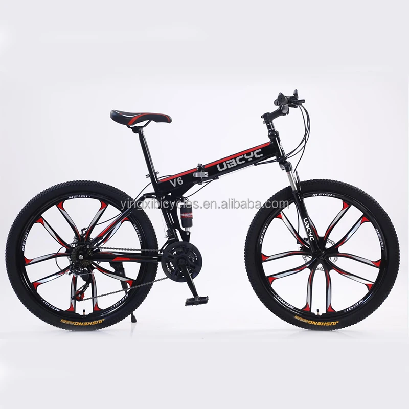 26" Mountain Bike Wheel MTB 21 Speed Adult Bicycle Folding Bike Black & Sliver E