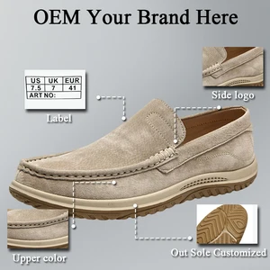 Factory Direct Sales Retro Trendy Men's Shoes Soft Texture Comfort Genuine Leather Shoes Slip-on Party Business Casual Loafers