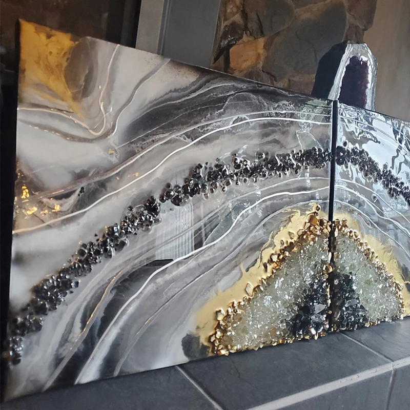 Modern Abstract Rock Texture 3d Resin Painted Wall Art Luxury Home ...