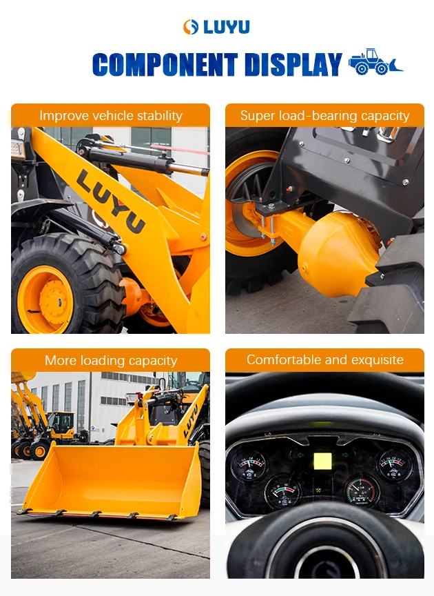 Heavy-Duty 4WD Compact Front Loader Backhoe Machine for Narrow Sites ...
