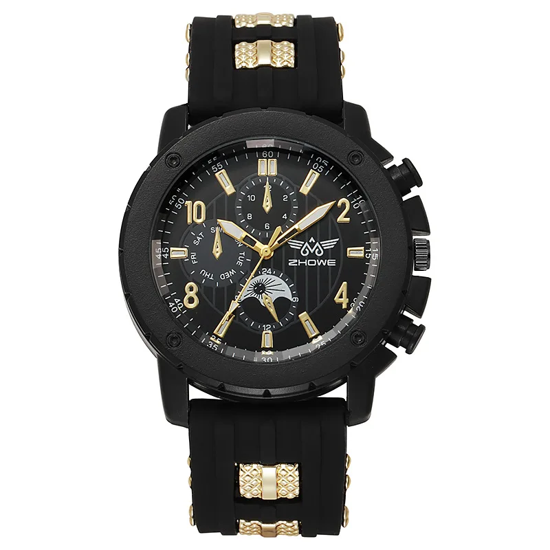 Top Rating Ornate Classic New Design Original Factory Wholesale in Stock New Listing Men Quartz Watch Silicone Strap 69
