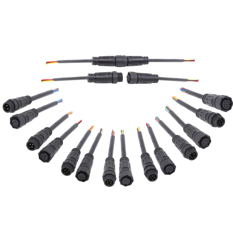 Aohua Custom Mini Waterproof IP67 Connector for LED Outdoor Automotive Lighting M12 2pin 3pin 4pin 5pin 6pin 7pin 8pin
