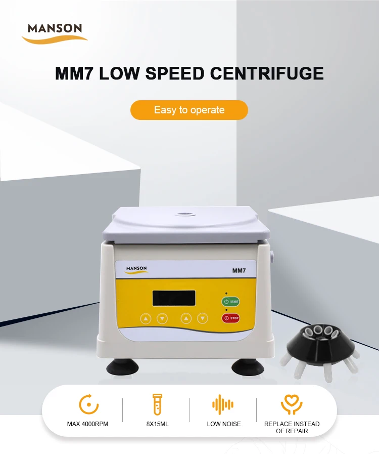 MANSON Best Selling Laboratory Use MM7 PRP Machine PRP Centrifuge with Swing Rotors