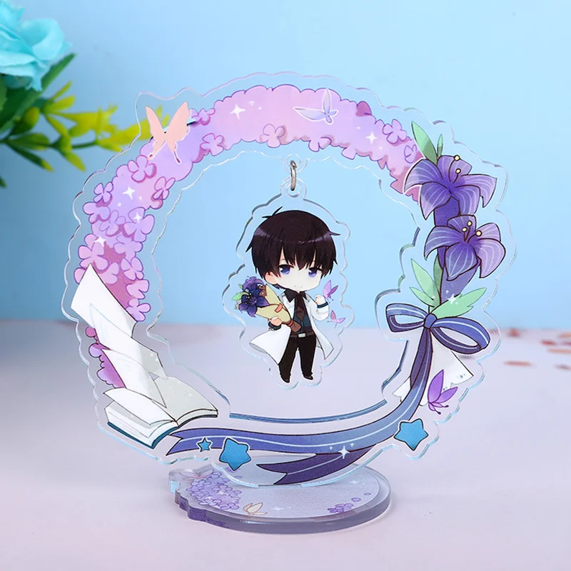 Seastán Taispeána Deisce Carachtair Cartúin Anime Standee Aicrileach Ardchaighdeáin le Pendent