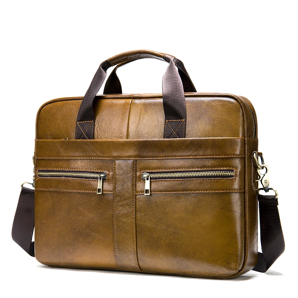 2021 Genuine Leather Custom Made Briefcase Men Office Business Pu Leather Handbag High Quality Waterproof Laptop Bag