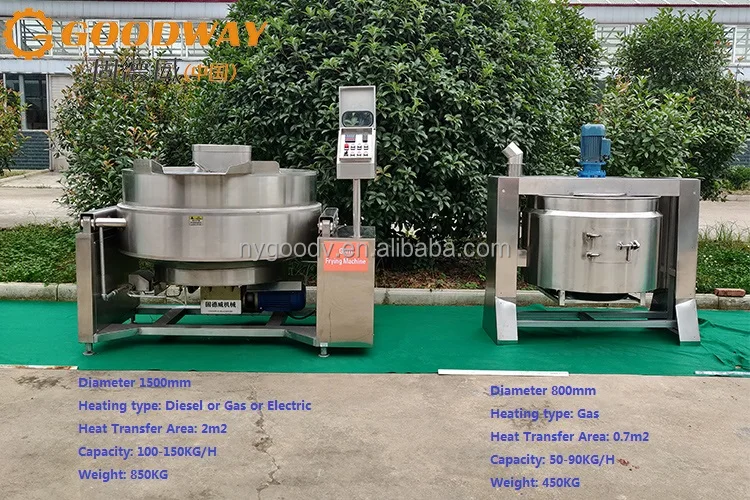 80-150KG/H Automatic Stainless Garri Frying Machine Garry Fyer Gas Type ...