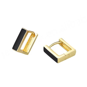 Minimalist Square 18K Gold Plated Brass Zircon Hook Custom Statement Earrings