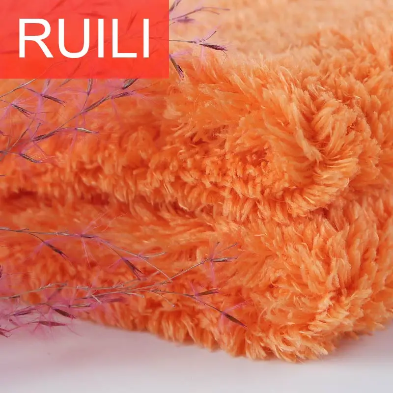 Orange Sherpa Fleece Fabric with Double Sides for Garment Lining