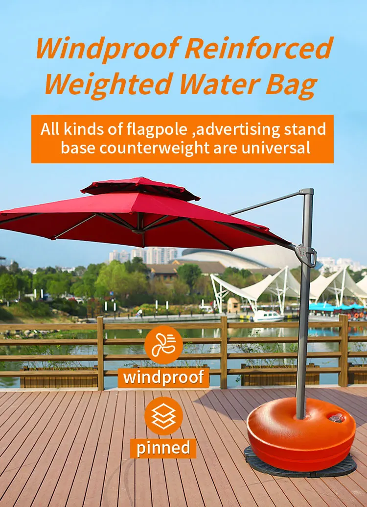 Heavy Duty Water Filled Umbrella Base Stand Beach Flagpole Base Water