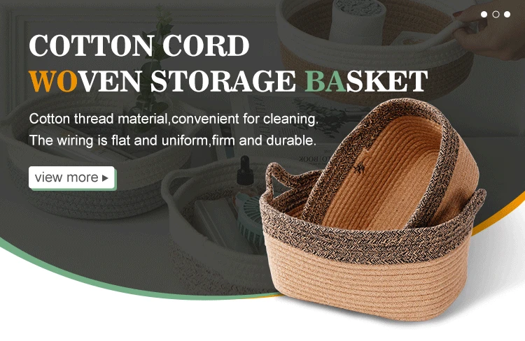 Extra Large Cotton Rope Basket With Handles,Natural Woven Storage ...