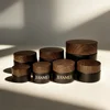 Black jar+Walnut grain plastic lid