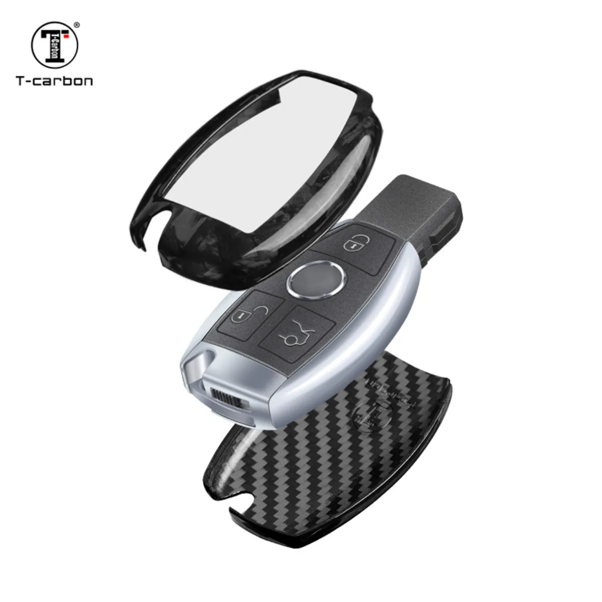 Чехол для автомобильного ключа из кованого волокна для Mercedes Benz T-carbon, новые чехлы для автомобильных ключей, Заводские продажи, аксессуары для интерьера автомобиля, чехлы для ключей