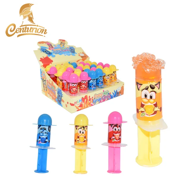 Funny sweet dog shape fruit flavor spray liquid candy