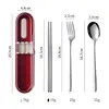 [Red bottom box] spoon, fork and chopsticks three-piece set
