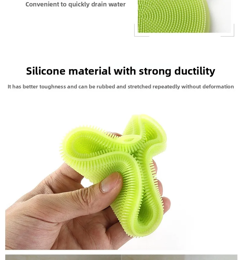 Silicone Dishwashing Cleaning Brush Scrubber Round Silica Gel on Pots Bowls Utensils for Effective Stain Removal factory
