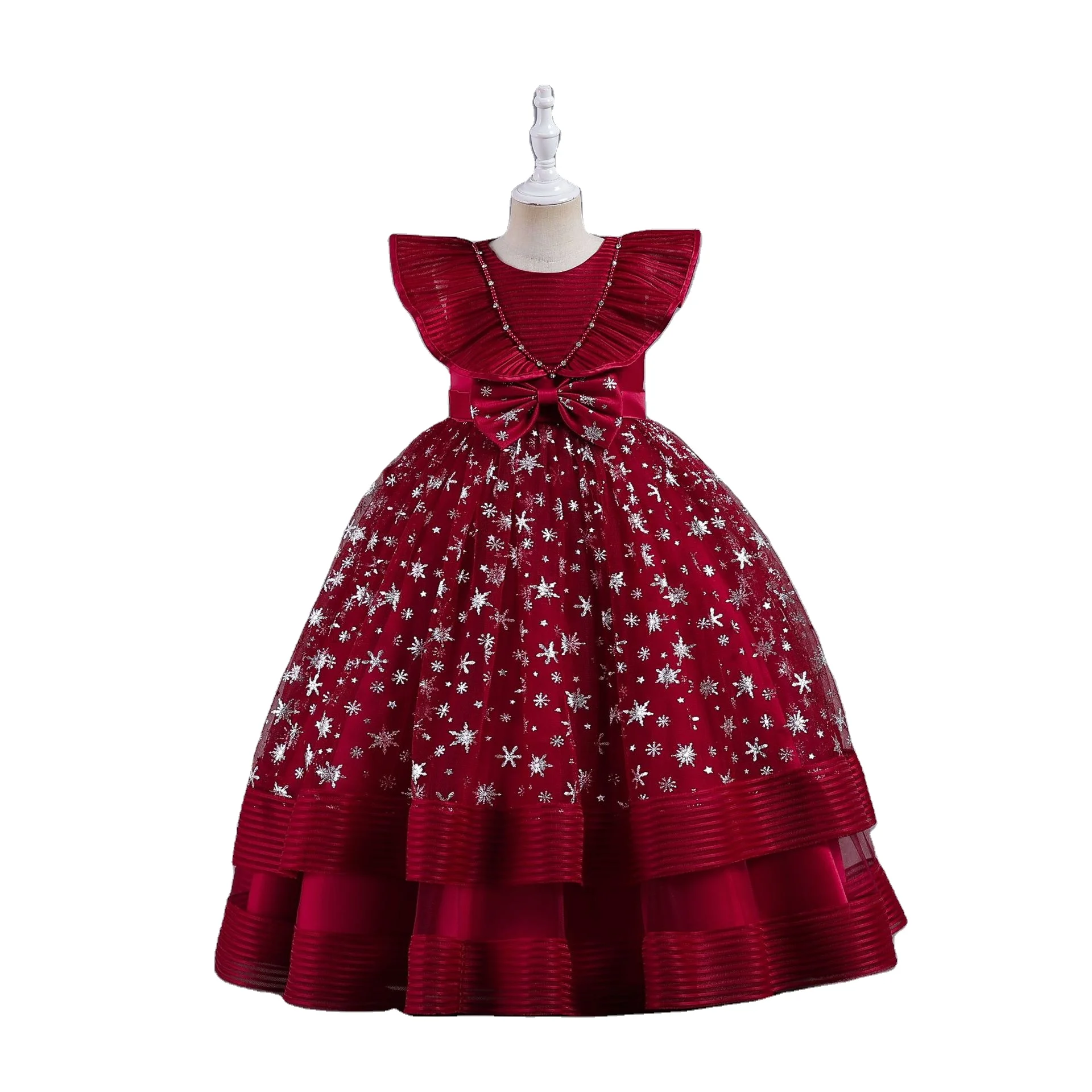 Alibaba.com: Poshiprincess p202307086 Sweet Striped Beaded Bow Maxi Party  Dress for Girls, Elegant and Breathable Polyester : Connect with reliable  suppliers for your business needs.