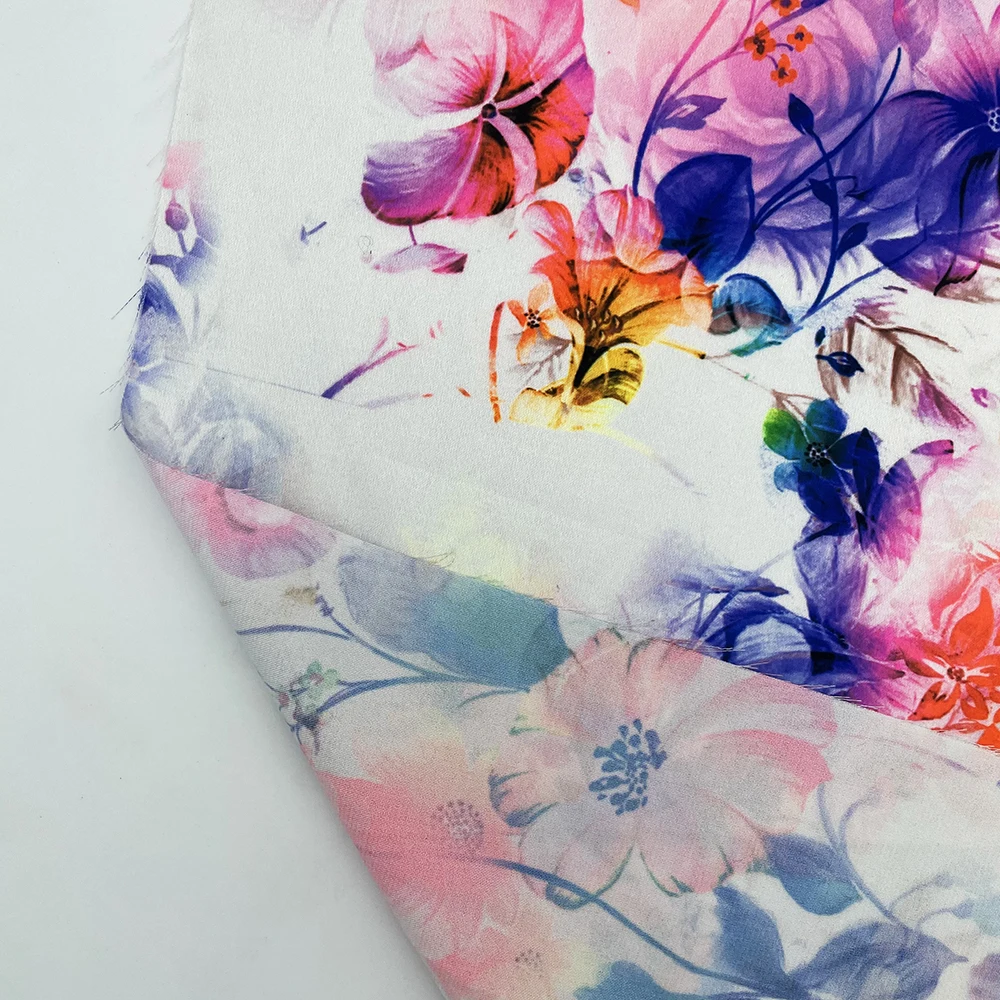 Высококачественная имитация шелка неоновая цифровая печать ткань 100% полиэстер Акварельная цветочная для одежды постельного белья платья свадьбы