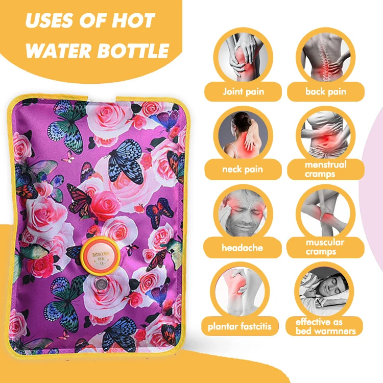 electric warm hot water bottle water filling custom logo electric hot-water bag for body pain