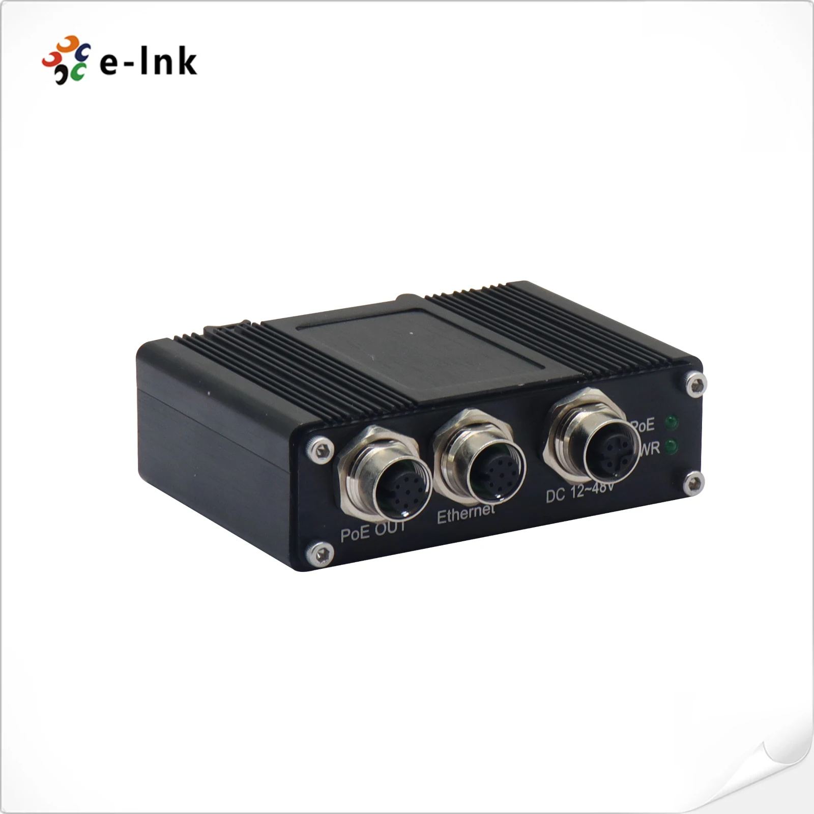 EN50155 Industrial 10/100/1000M 30W PoE Injector with M12 Connector Support DIN-Rail
