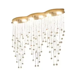 Hot Sale Fixtures Lighting Luxury Led Modern Optic Spiral Raindrop Large Crystal Ceiling Chandeliers