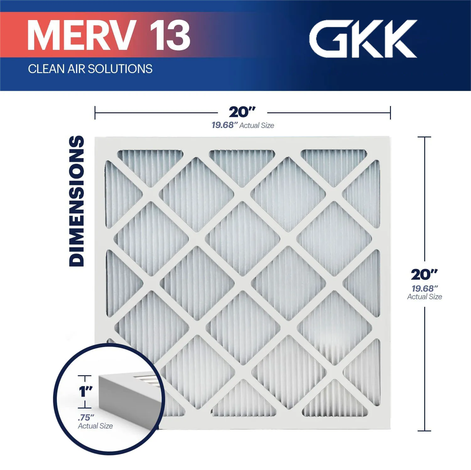 Air Filter 20x20x1 Merv 13 (4pack) Air Conditioner Filters For